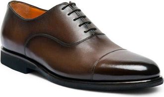 Santoni Darian Oxford Shoe in Dark Brown Smooth at Nordstrom, Size 10.5