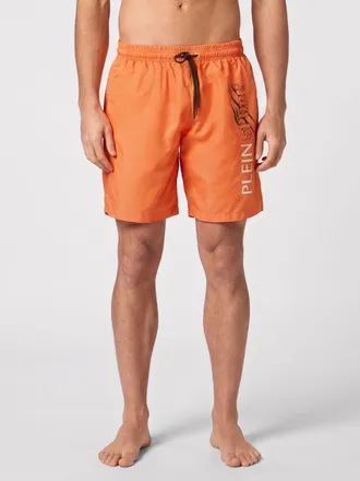 Plein Sport Boxer da mare in nylon con logo a contrasto e coulisse