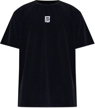 Balmain T-shirt met geborduurd logo - Heren - T-shirts - Zwart - L - Tops