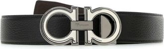Ferragamo Black Gancini Buckle Reversible Belt