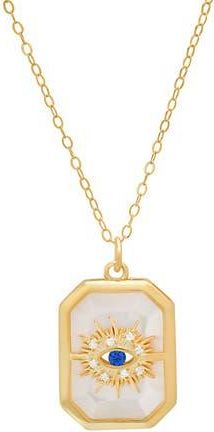 Queen Jewels Cubic Zirconia & Mother-of-Pearl Evil Eye Pendant Necklace in Gold at Nordstrom Rack