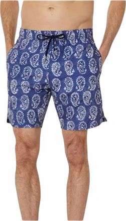 Benson Mens Paisley Swim Shorts In Blue