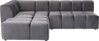 Kare Design Sof&aacute; de esquina izquierda terciopelo gris