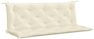 vidaXL Coj&iacute;n De Banco Jard&iacute;n Tela Oxford Blanco Crema 150x(50+50)x7 Cm Vidaxl