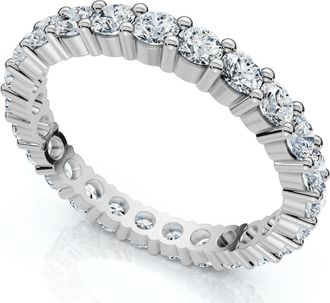 Pompeii3 1 1/2 Ct Diamond Eternity Ring Womens Stackable 14k White Gold Band Lab Grown Size Selectable