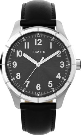 Timex Main Street Mens Black Watch TW2Y16100 Leather - One Size