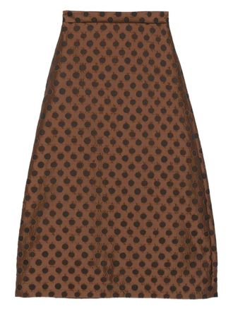 Lunatica Milano dot maxi skirt - Brown