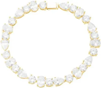 Untamed Petals Vivienne Crystal Bracelet in Metallic Gold at Nordstrom
