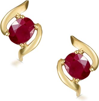 The Diamond Store Ruby 0.73CT 9K Yellow Gold Earrings B3275