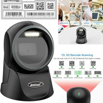 Trade Shop Trade Shop Traesio - Andowl - Scanner Barcode Lettore Di Codici a Barre Qr Code 1d 2d Usb Da Tavolo Q-sm50