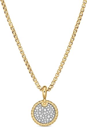 David Yurman 18kt yellow gold DY Elements Disc diamond pendant