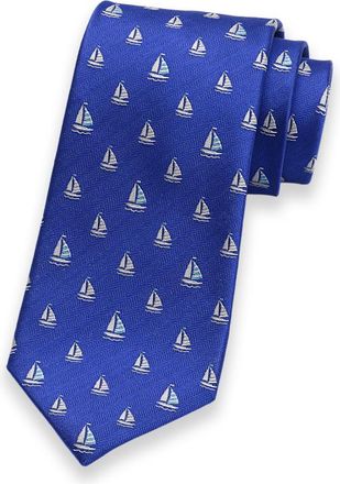 Paul Fredrick Sailboat Woven Silk Tie