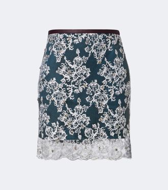 Jacques Wei Embellished lace miniskirt