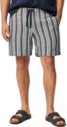 Rodd & Gunn The Laurels Stripe Cotton Blend Drawstring Shorts in Navy at Nordstrom, Size Xxx-Large