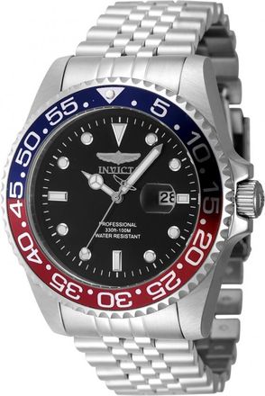 Invicta Pro Diver Quartz Black Dial Pepsi Bezel Mens Watch 48388