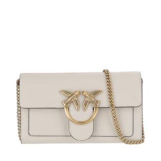 Pinko Love Simply White Leather Chain Wallet