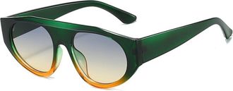 Generic Vintage Large Frame Mens And Womens Vacation Polarized Sunglasses Outdoor Commuting Sports Party Sun Glasses(Green)