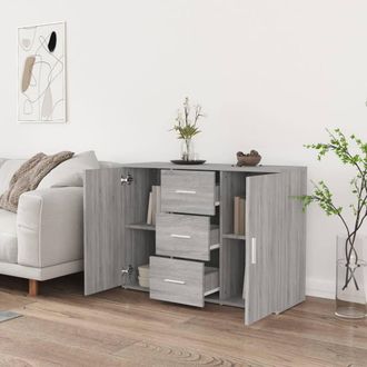 Berkfield Home Sideboard Grey Sonoma 91x29.5x65 cm Engineered Wood