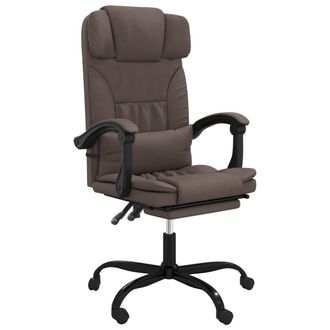vidaXL Silla De Oficina Reclinable Cuero Sint&eacute;tico Marr&oacute;n Vidaxl