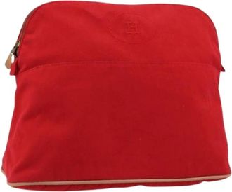 Herm&egrave;s Pre-owned Clutches, female, Red, Size: ONE SIZE Pre-owned Canvas Pouch