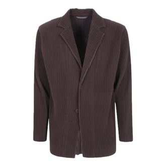 Issey Miyake Tailored Pleats 1 Jas - Heren - Jassen - Bruin - Maat: L Poliester