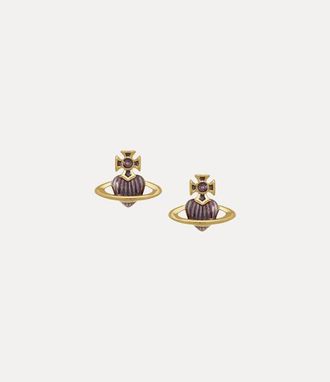 Vivienne Westwood Fabianna Bas Relief Earrings Gold-transparent-violet-enamel Gold-transparent-violet-enamel Women