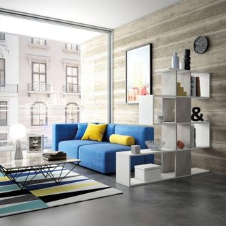 Terraneo Terraneo - Librer&iacute;a Moderna 5 Estantes En Hormig&oacute;n Blanco