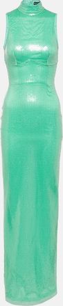 DAVID KOMA Halterneck sequined gown