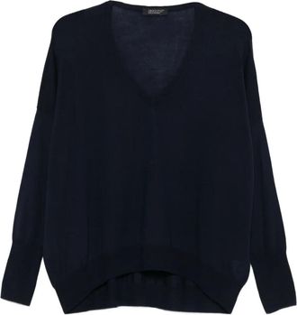 Aragona Fijngebreide trui - Blauw