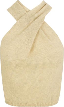 Cortana Lux- top halter de punto marfil- - Dames - Tops zonder mouwen - Beige - 2XS - Kasjmier - Tops