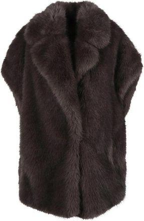 Herno Zacht Imitatiebont Vest - Dames - Bodywarmers - Bruin - M - Polyester - Jassen