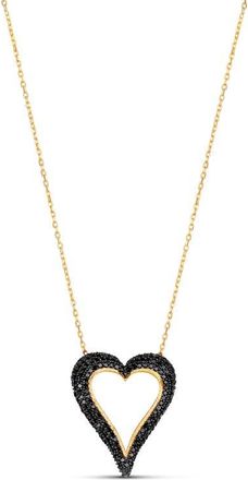 SHYMI Cutout Heart Pendant Necklace in Black at Nordstrom