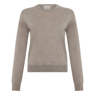 P.A.R.O.S.H. P.a.r.o.s.h. - Wollen trui met strass-steentjes - Dames - Truien - Beige - Maat: S Wol