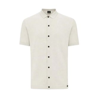 Genti Polo 8 Buttons SS - Heren - Polos - Wit - L - Leer - Tops