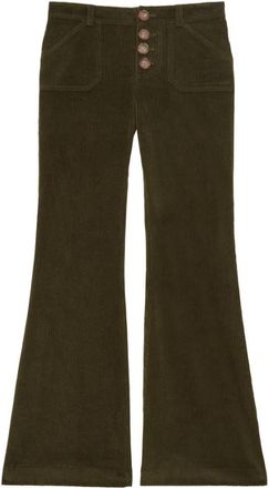 Ines De La Fressange Charlotte trousers - Dames - Wijde Broeken - Groen - L - Katoen - Broeken