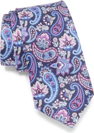 Robert Graham Paisley Floral Silk Tie in Navy/Purple at Nordstrom Rack