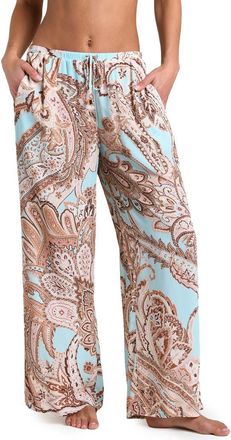 L'agence Traditional Paisley Cover-Up Pants in Blue Multi at Nordstrom, Size X-Small