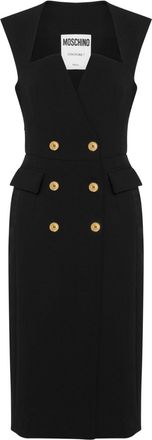 Moschino double-breasted midi dress - women - Elastane/Polyester - 42 - Black