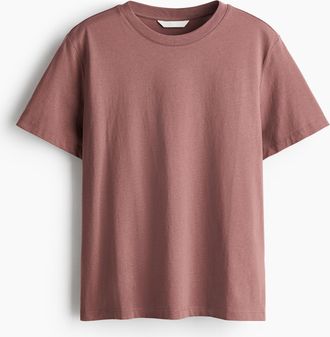 H&M T-Shirt aus Baumwolle - Dunkles Mattrosa