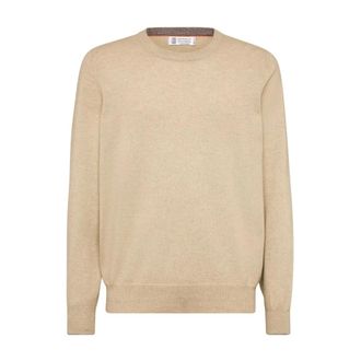 Brunello Cucinelli Kasjmieren trui - Heren - Truien - Beige - Maat: XL Kasjmier
