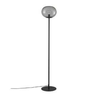 Nordlux L&aacute;mpara de pie negro con tulipa de cristal acabado en fum&eacute;