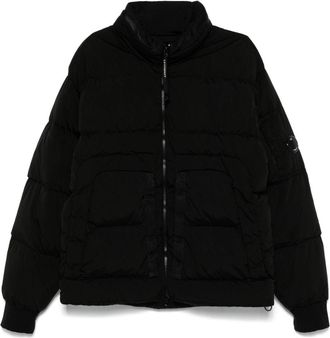 C.P. Company Lens-embellished padded jacket - men - Polyamide/Spandex/Elastane/Polyamide/Polyester/Duck Down/Duck Feathers - L - Black