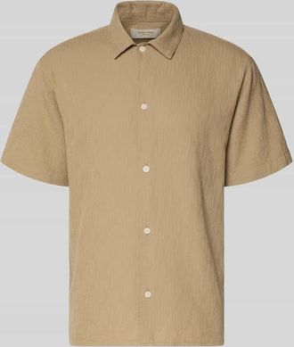 Jack & Jones Jack & Jones Regular Fit Freizeithemd mit Strukturmuster Modell MONTAUK in Beige, Gr&ouml;&szlig;e XXL