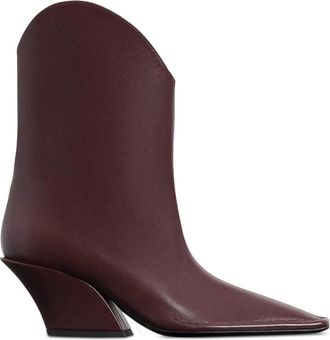 MUGLER 65 mm laarzen met sculpturale hak en vierkante neus - Rood