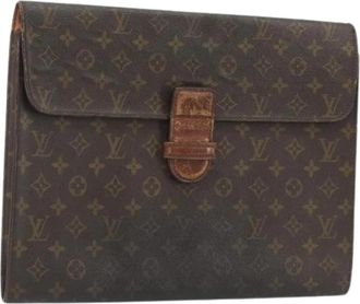 Louis Vuitton Pre-owned Aktetas - Dames - Vintage Clutch - Bruin - ONE Size - Leer - Vintage
