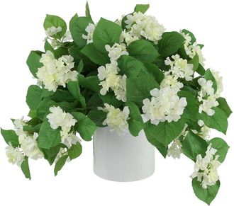 Creative Displays Inc. Outdoor Uv Hydrangeas Arranged In Fiberstone Pot