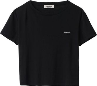 miu miu 黒 Tシャツ 半袖 Miu Miu Printed T-Shirts − Sale: up to −29% | Stylight