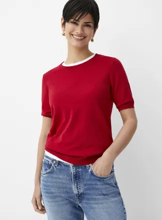 Contemporaine Womens Lightweight short-sleeve sweater