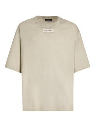 Dolce & Gabbana label-detail T-shirt - Toni neutri