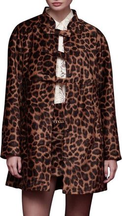 Avec Les Filles Leopard Print A-Line Jacket at Nordstrom, Size X-Small